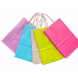 10 stuks Papieren draagtassen Assorti 5 kleuren