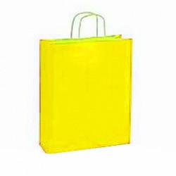 10 stuks Papieren draagtassen geel