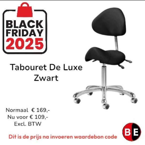Tabouret de Luxe - Zadelzit de Luxe - Kleur: Zwart - BF2025 Tabouret de Luxe - Zadelzit de Luxe - Kleur: Zwart - BF2025
