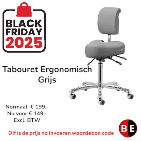 Tabouret Ergonomisch - Ergonomische Zadelkruk - Kleur: Grijs - BF2025 Tabouret Ergonomisch - Ergonomische Zadelkruk - Kleur: Grijs - BF2025