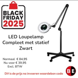 Led Loupelamp compleet met vijfarmige statief S5-Zwart - BF2025