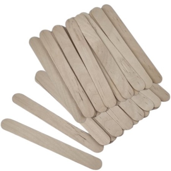 Houten Spatels: Breed - 100 stuks (150x17X1.5mm) Houten Spatels: Breed - 100 stuks (150x17X1.5mm)
