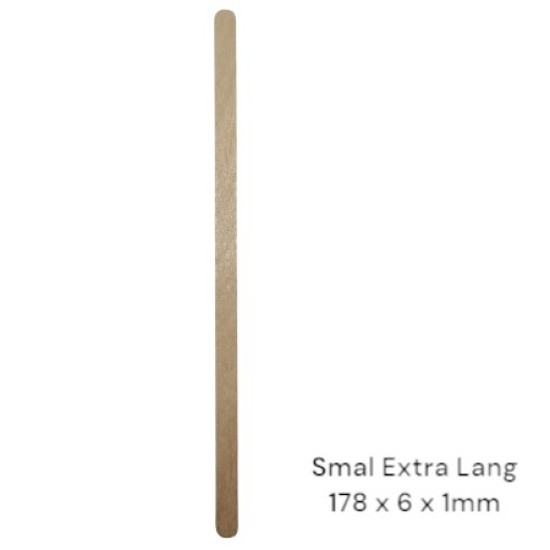 Houten spatels: Smal Extra Lang - 100 stuks (178x6x1mm) Houten spatels: Smal Extra Lang - 100 stuks (178x6x1mm)