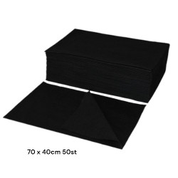 Wegwerp handdoek eco 50st: 70 x 40 zwart Wegwerp handdoek eco 50st: 70 x 40 zwart