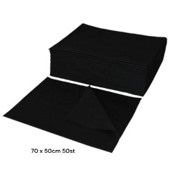 Wegwerp handdoek eco 50st: 70 x 50 zwart Wegwerp handdoek eco 50st: 70 x 50 zwart