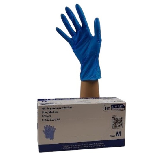 Nitril Handschoenen: Blauw Volle Doos 10 x 100st (Hycare) 