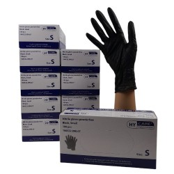 Nitril Handschoenen: Zwart Volle doos 10 x 100st (Hycare)  Nitril Handschoenen: Zwart Volle doos 10 x 100st (Hycare)