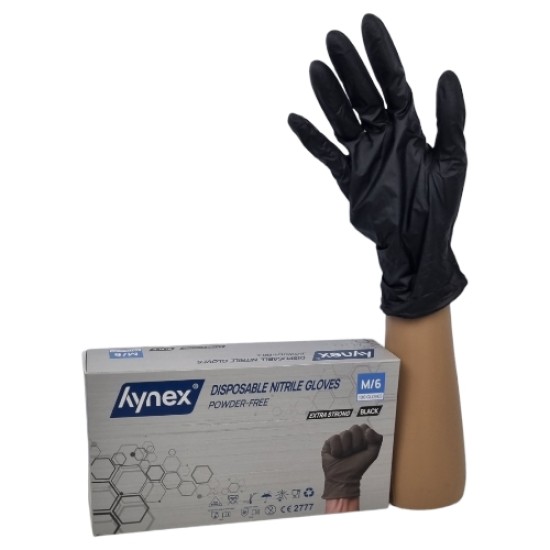 Nitril Handschoenen Extra Sterk: Zwart 100st (Hynex)