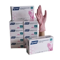Nitril Handschoenen: Roze Volle doos 10 x 100st (Hynex) Nitril Handschoenen: Roze Volle doos 10 x 100st (Hynex)