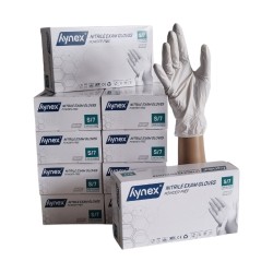 Nitril Handschoenen: Wit Volle Doos 10 x 100st (Hynex) Nitril Handschoenen: Wit Volle Doos 10 x 100st (Hynex)