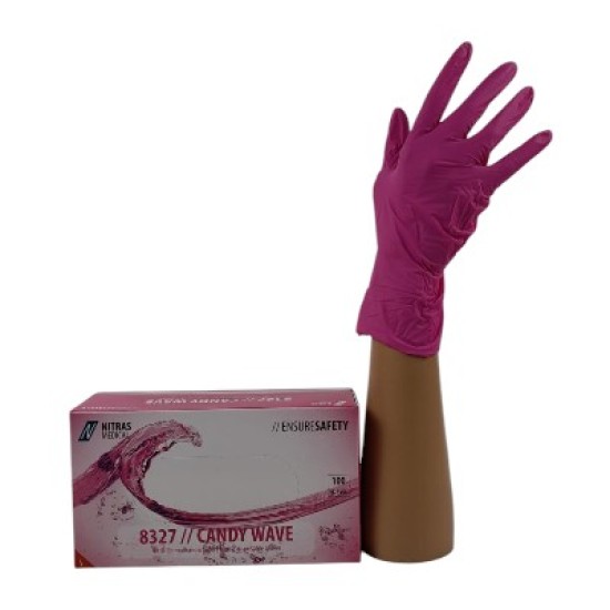 Nitril Handschoenen: Candy Roze 100st (Nitras)