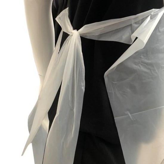 PE Schort in plastic zak: Wit 100st