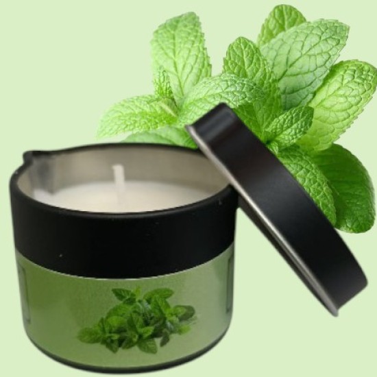 Massage Candle - Hot Massage Oil - Massage Kaars in blik - 40g: Peppermint