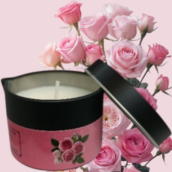 Massage Candle - Hot Massage Oil - Massage Kaars in blik - 40g: Rose