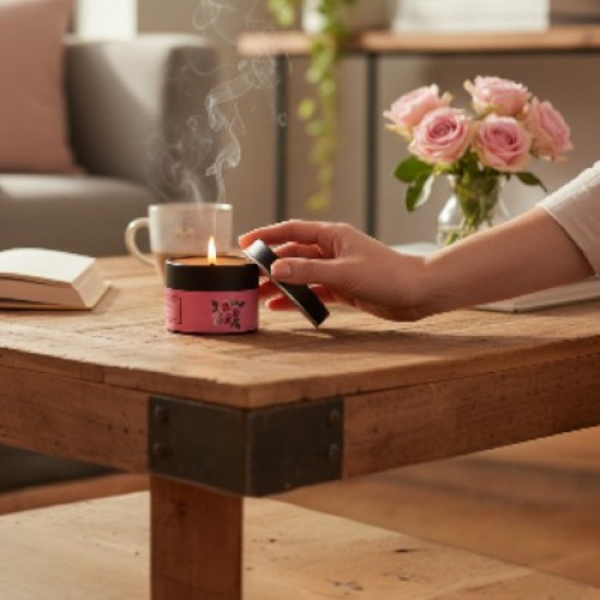 Massage Candle - Hot Massage Oil - Massage Kaars in blik - 40g: Rose