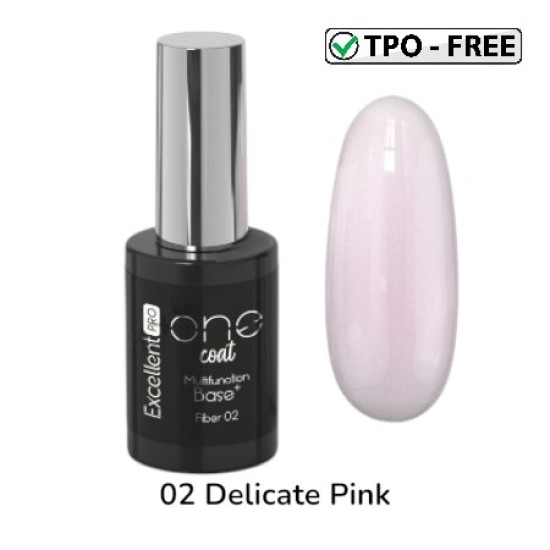 MULTIFUNCTION FIBER BASE - ONE COAT - EXCELLENT PRO - 11ml - Kleur: 02 Delicate Pink MULTIFUNCTION FIBER BASE - ONE COAT - EXCELLENT PRO - 11ml - Kleur: 02 Delicate Pink
