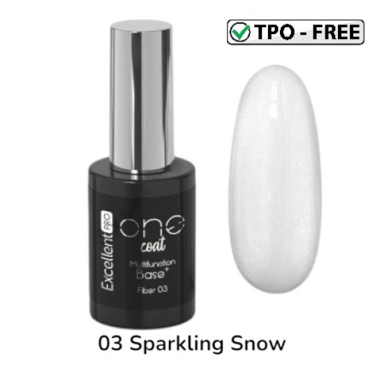 MULTIFUNCTION FIBER BASE - ONE COAT - EXCELLENT PRO - 11ml - Kleur: 03 Sparkling Snow MULTIFUNCTION FIBER BASE - ONE COAT - EXCELLENT PRO - 11ml - Kleur: 03 Sparkling Snow