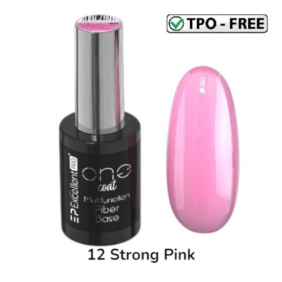 MULTIFUNCTION FIBER BASE - ONE COAT - EXCELLENT PRO - 11ml - Kleur: 12 Strong Pink MULTIFUNCTION FIBER BASE - ONE COAT - EXCELLENT PRO - 11ml - Kleur: 12 Strong Pink