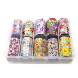 Transfer-Nagelfolie bloem holografisch box 10-stuks nr. 4 Transfer-Nagelfolie bloem holografisch box 10-stuks nr. 4