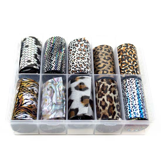 Transfer-Nagelfolie dieren box 10-stuks nr. 10 Transfer-Nagelfolie dieren box 10-stuks nr. 10