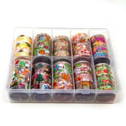 Transfer-Nagelfolie kerst box 10-stuks nr. 5 Transfer-Nagelfolie kerst box 10-stuks nr. 5
