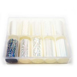 Transfer-Nagelfolie wit transparant box 10-stuks nr. 19 Transfer-Nagelfolie wit transparant box 10-stuks nr. 19