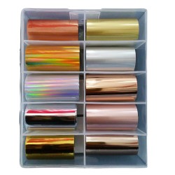 Transfer-Nagelfolie Zilver - Rose - Goud  Transfer-Nagelfolie Zilver - Rose - Goud