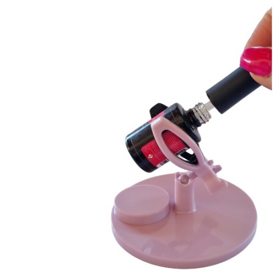 Nagellakhouder - Gelpolish bottle holder - Standaard voor nagel of gellak - Lichtroze