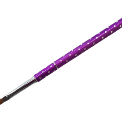 Nagelpenseel Gelpenseel met strassteentjes paars No. 4