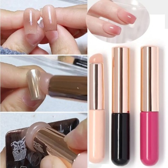 Siliconen Ombre penseel - Siliconen Nailsrt Borstel - Siliconen Make-up Penseel - Kleur: Roze