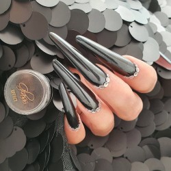 Glass Effect Nailart Nagelpoeder Molly Lac: Nr. 12 - Black Glass Effect Nailart Nagelpoeder Molly Lac: Nr. 12 - Black