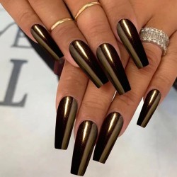 Glass Effect Nailart Nagelpoeder Molly Lac: Nr. 10 - Brown Glass Effect Nailart Nagelpoeder Molly Lac: Nr. 10 - Brown