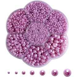 Half Pearls Nailart Decoration - Halve Parels voor nail art - Nagelsteentjes voor nail art - Doosje - Purple Half Pearls Nailart Decoration - Halve Parels voor nail art - Nagelsteentjes voor nail art - Doosje - Purple