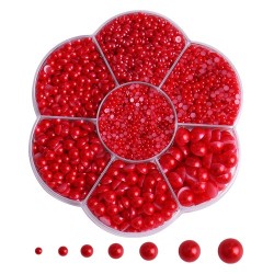 Half Pearls Nailart Decoration - Halve Parels voor nail art - Nagelsteentjes voor nail art - Doosje - Red Half Pearls Nailart Decoration - Halve Parels voor nail art - Nagelsteentjes voor nail art - Doosje - Red