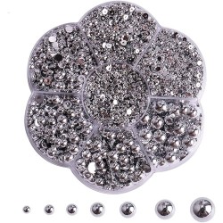 Half Pearls Nailart Decoration - Halve Parels voor nail art - Nagelsteentjes voor nail art - Doosje - Silver Half Pearls Nailart Decoration - Halve Parels voor nail art - Nagelsteentjes voor nail art - Doosje - Silver
