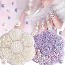 Half Pearls Nailart Decoration - Halve Parels voor nail art - Nagelsteentjes voor nail art - Doosje - Purple Half Pearls Nailart Decoration - Halve Parels voor nail art - Nagelsteentjes voor nail art - Doosje - Purple