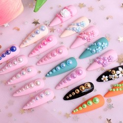 Half Pearls Nailart Decoration - Halve Parels voor nail art - Nagelsteentjes voor nail art - Doosje - Black Half Pearls Nailart Decoration - Halve Parels voor nail art - Nagelsteentjes voor nail art - Doosje - Black