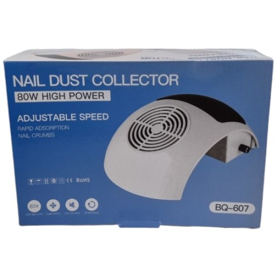 Krachtige Nagelstof afzuiger - Nail dust Collector - 80W - BQ-607 - Wit