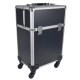 Beautykoffer - Beauty Trolley - Beautycase - Nagel Trolley - HA36: Zwart-Zilver