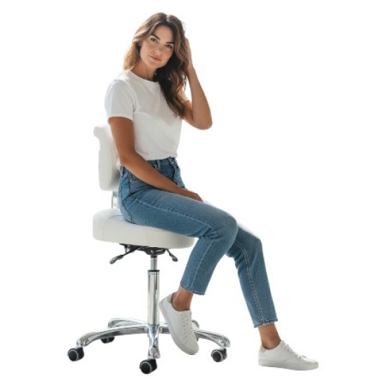 Tabouret Ergonomisch - Ergonomische Zadelkruk - Kleur: Wit