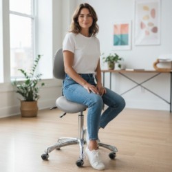 Tabouret de Luxe - Zadelzit de Luxe - Kleur: Grijs