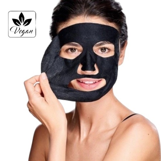 Vegan Detox Zwarte Vlies Masker Hydrovitaal - Vegan Detox Black Facial Mask - PostQuam - 1st