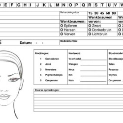 50 stuks Analysekaarten Schoonheidsspecialiste