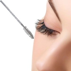 Lash brushes - Mascara en wenkbrauw borsteltjes 50st - Kleur Wit Glitter Lash brushes - Mascara en wenkbrauw borsteltjes 50st - Kleur Wit Glitter