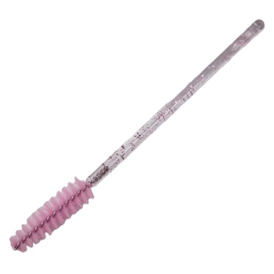 Lash brushes - Mascara en wenkbrauw borsteltjes 50st - Kleur Roze Glitter