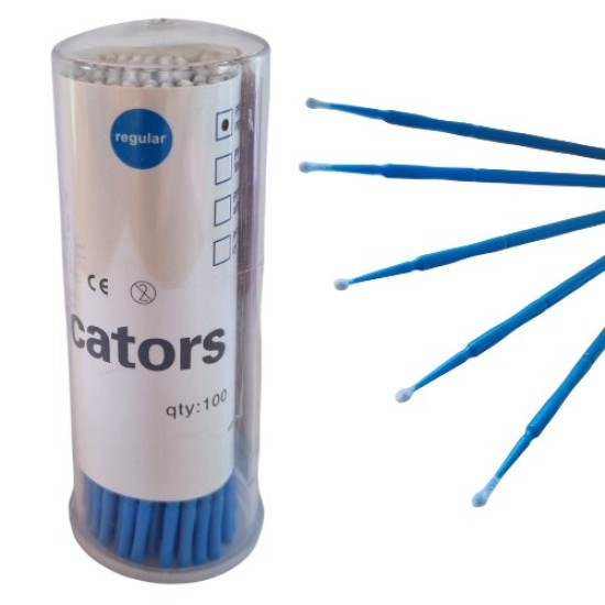 Micro Applicators - Wimper borsteltjes - Wimper Extentions Borsteltjes in koker 100st - Blauw