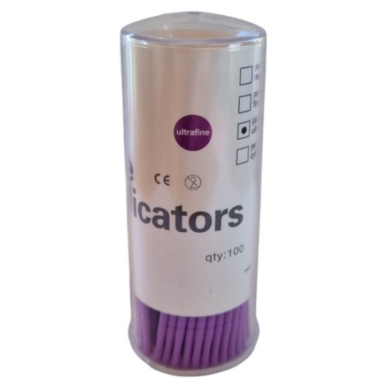 Micro Applicators - Wimper borsteltjes - Wimper Extentions Borsteltjes in koker 100st - Paars