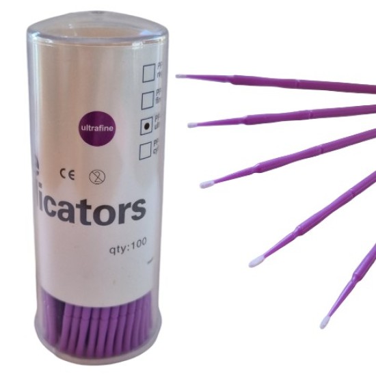 Micro Applicators - Wimper borsteltjes - Wimper Extentions Borsteltjes in koker 100st - Paars