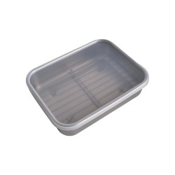 RVS Instrumentendoos met ronde hoeken - rooster en deksel - Middel RVS Instrumentendoos met ronde hoeken - rooster en deksel - Middel