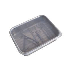 RVS Instrumentendoos met ronde hoeken - rooster en deksel - Middel RVS Instrumentendoos met ronde hoeken - rooster en deksel - Middel